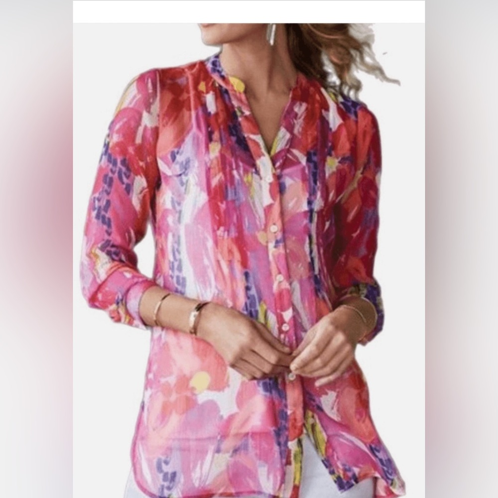 Soft Surroundings Vibrant Multicolor Blouse